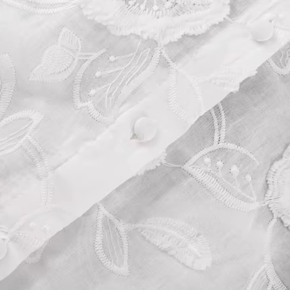 White Floral Embroidered Set - Picture 2 of 7